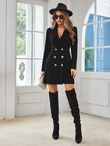 Black Blazer Long Sleeve Dress