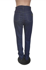 Dark Denim Slouched Mid Waist Jeans