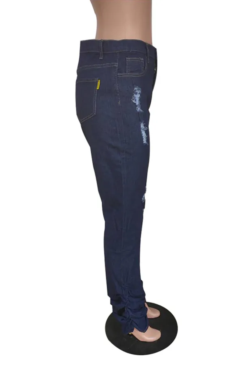 Dark Denim Slouched Mid Waist Jeans