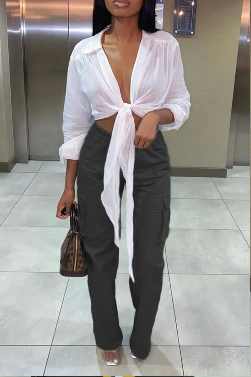 Solid Bandage Tie Knot Top